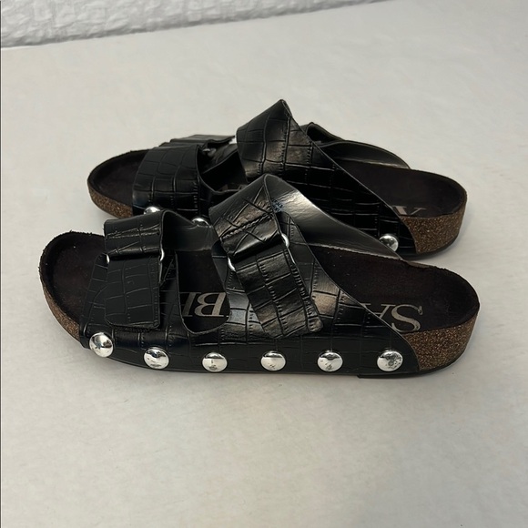 Sam & Libby Black Slide Sandals 7 - Picture 1 of 16